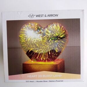 Heart 3D Burst Lamp By West & Arrow, Home Decor
